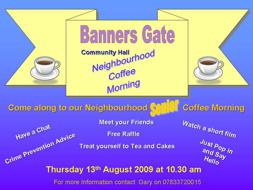 Coffee morning in Banners Gate, Streetly, Sutton Coldfield