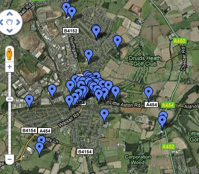 CLICK HERE for Aldridge map with points of interest, local businesses and services, local history