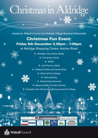 Christmas events in Aldridge Walsall West Midlands